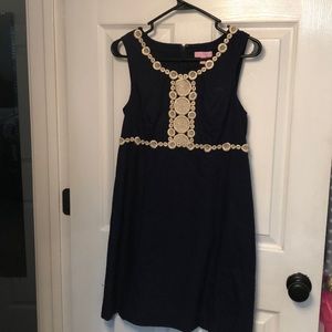 Lilly Pulitzer Navy & Gold Dress